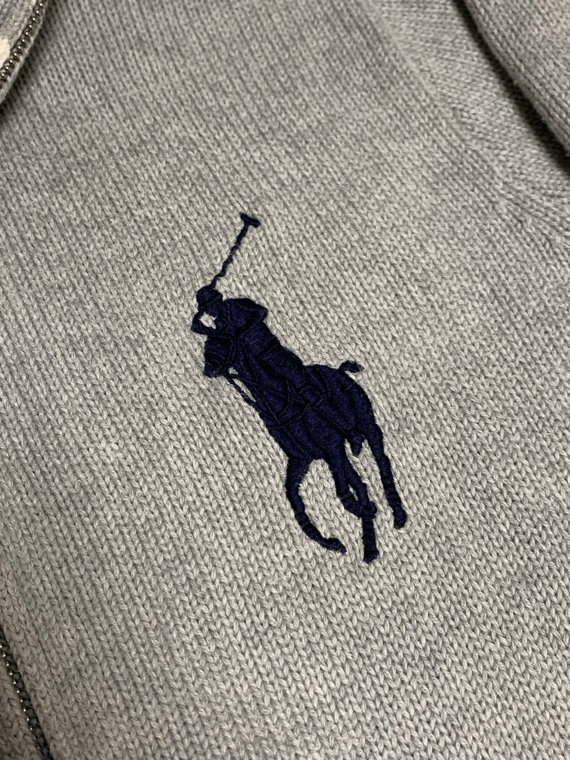 폴로 빅포니 니트집업 그레이  상품이미지3