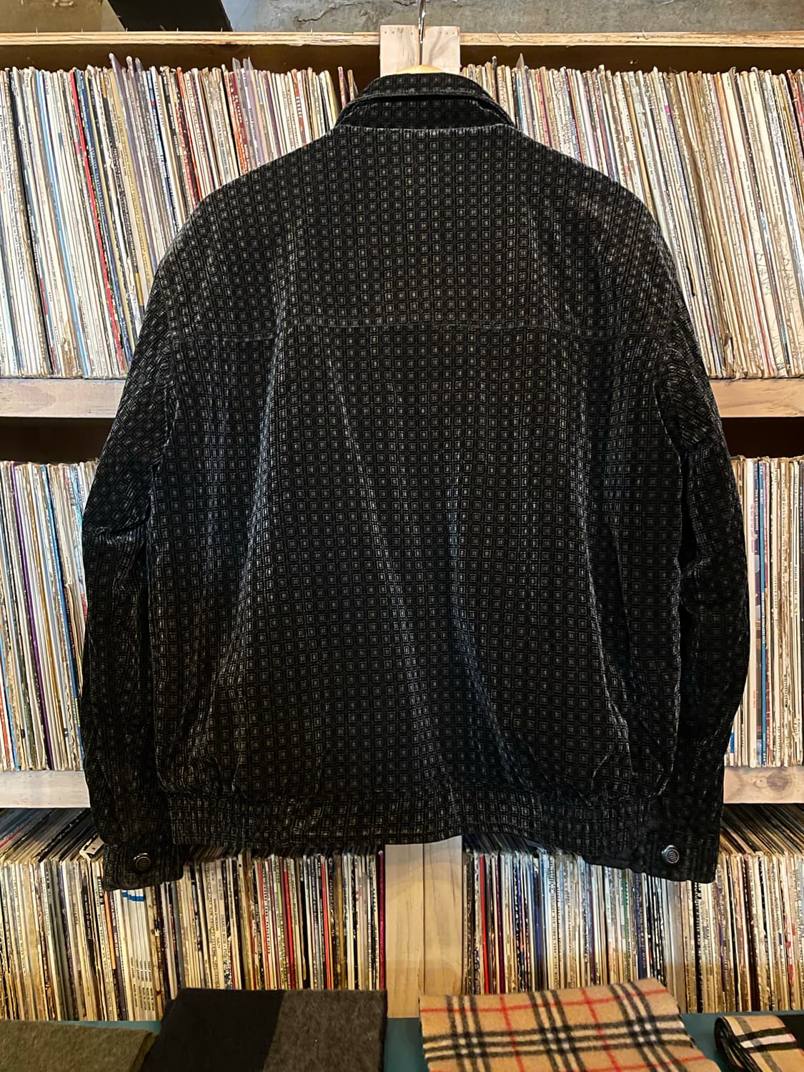 Vtg 블랙 벨벳 코듀로이 패턴 바이커 자켓 상품이미지7