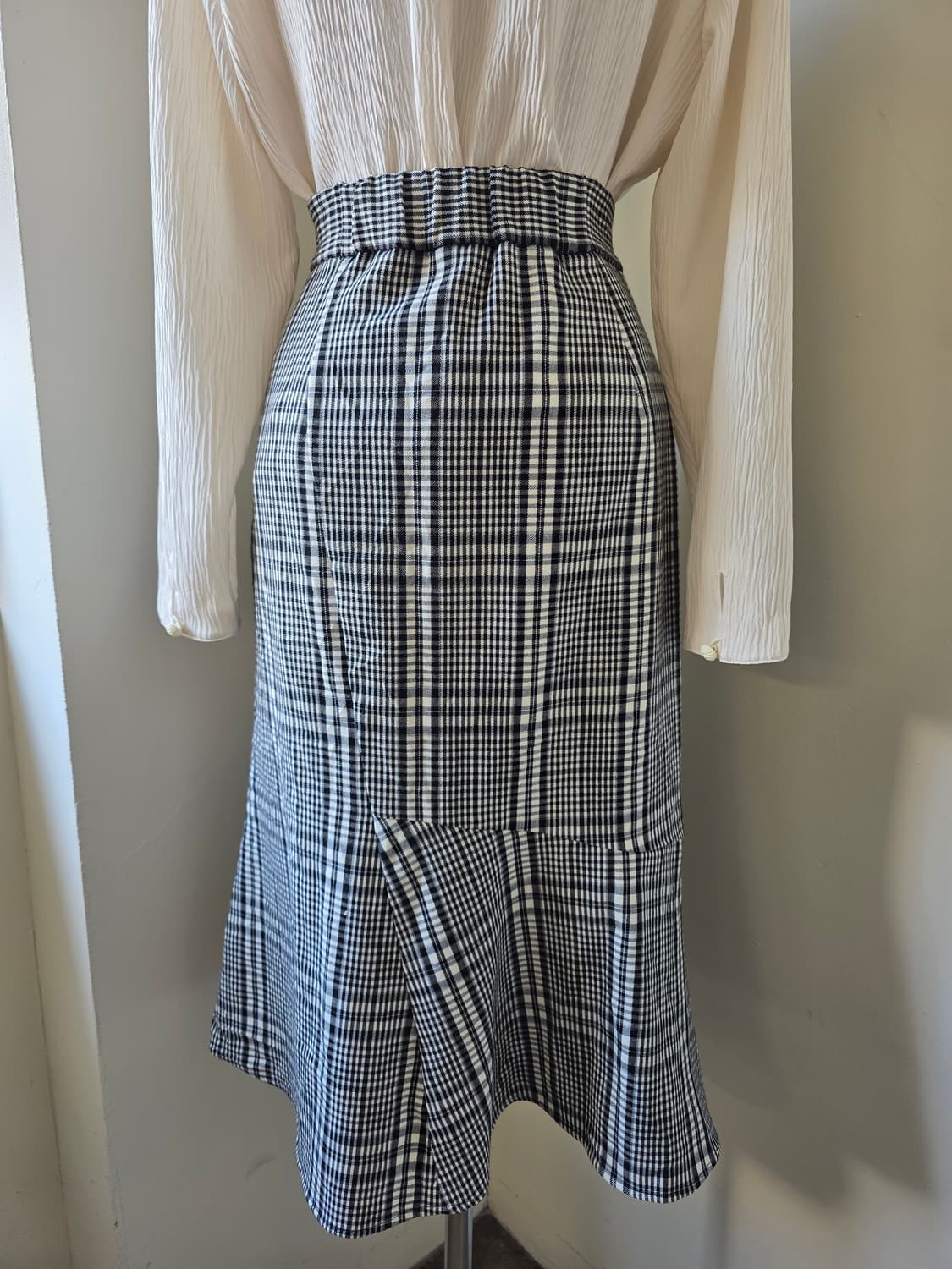 체크 벨티드 포인트 스커트 상품이미지3