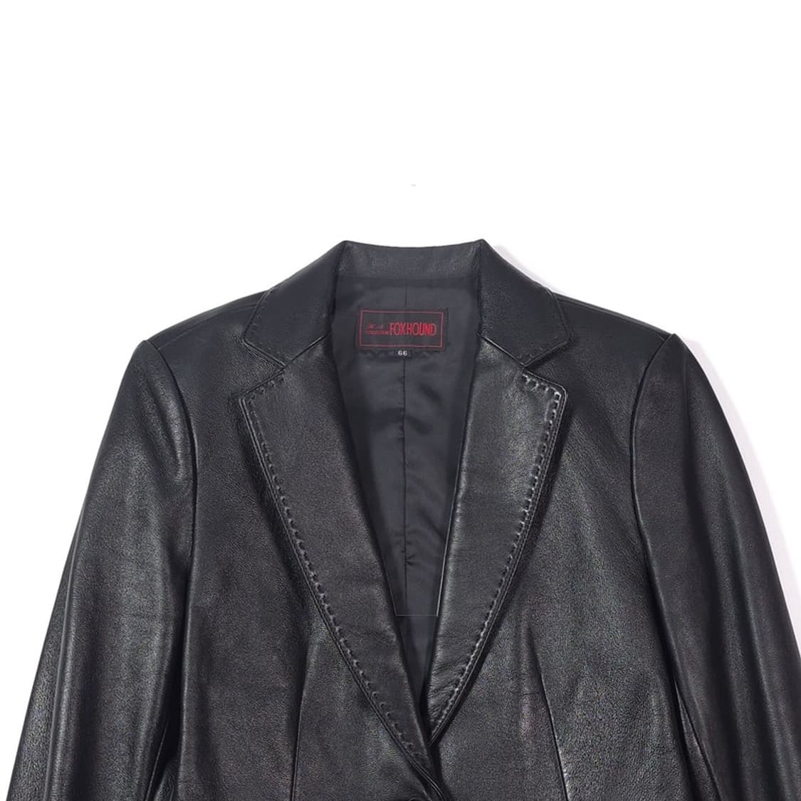 FOXHOUND 스티치 디테일 천연 양가죽 레더 블레이저 66 상품이미지3