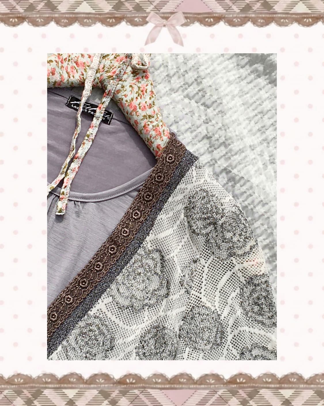 그레이 오리엔탈 반팔 가디건 슬리브 상품이미지3