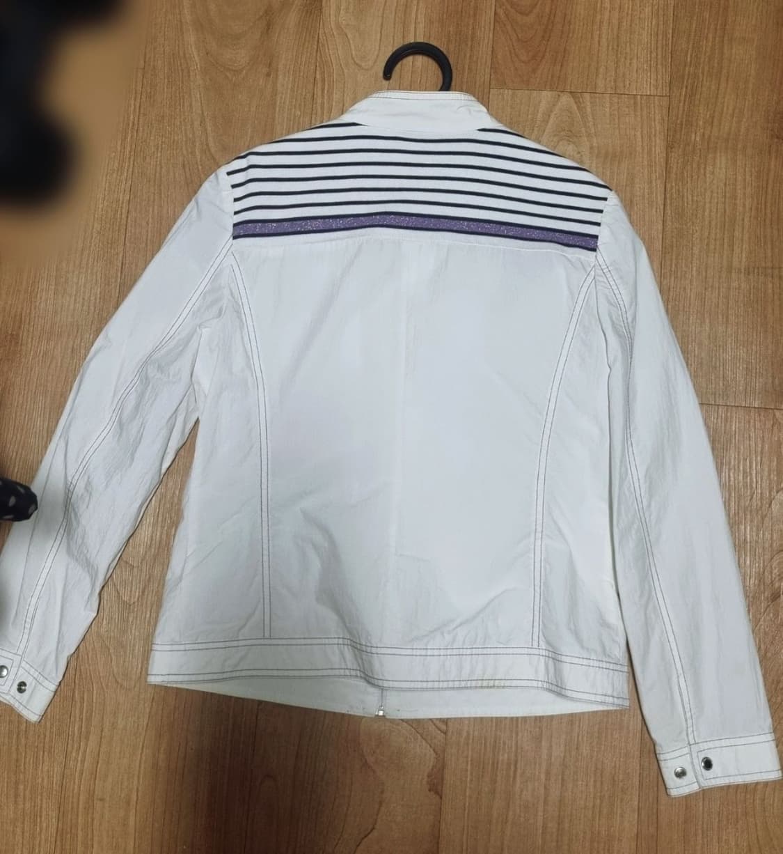 빈티지 하트 스트라이프 긴팔 자켓 바람막이 상품이미지3