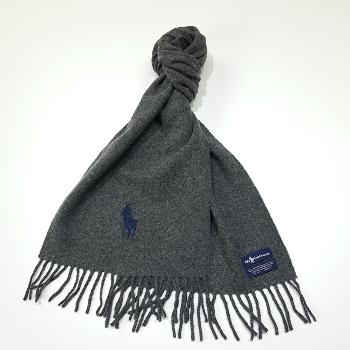 MX506 폴로 00s 이태리판 램스울 빅포니 차콜 머플러 목도리 상품이미지2