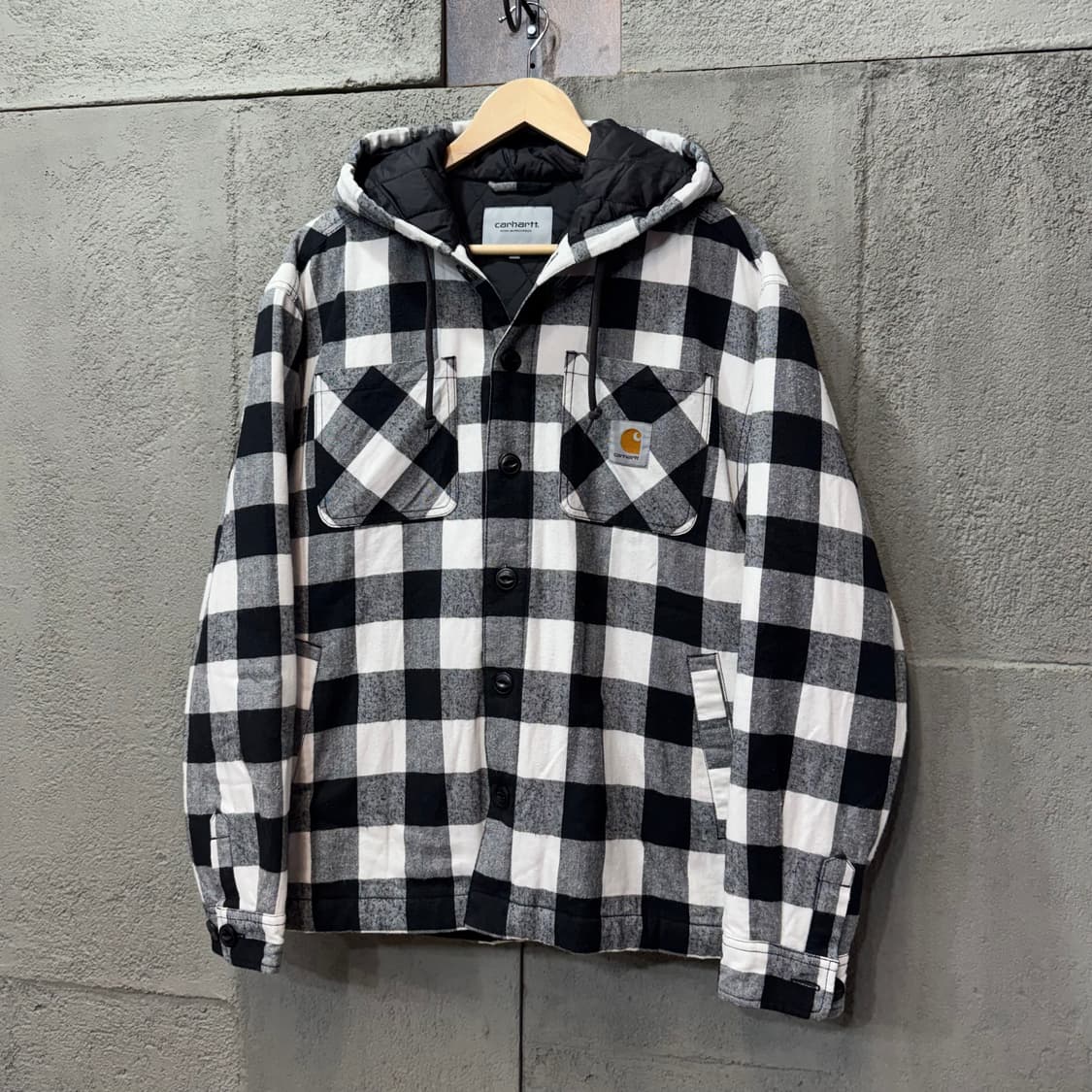 칼하트 후디드 체크 플란넬 자켓 (M)   상품이미지2