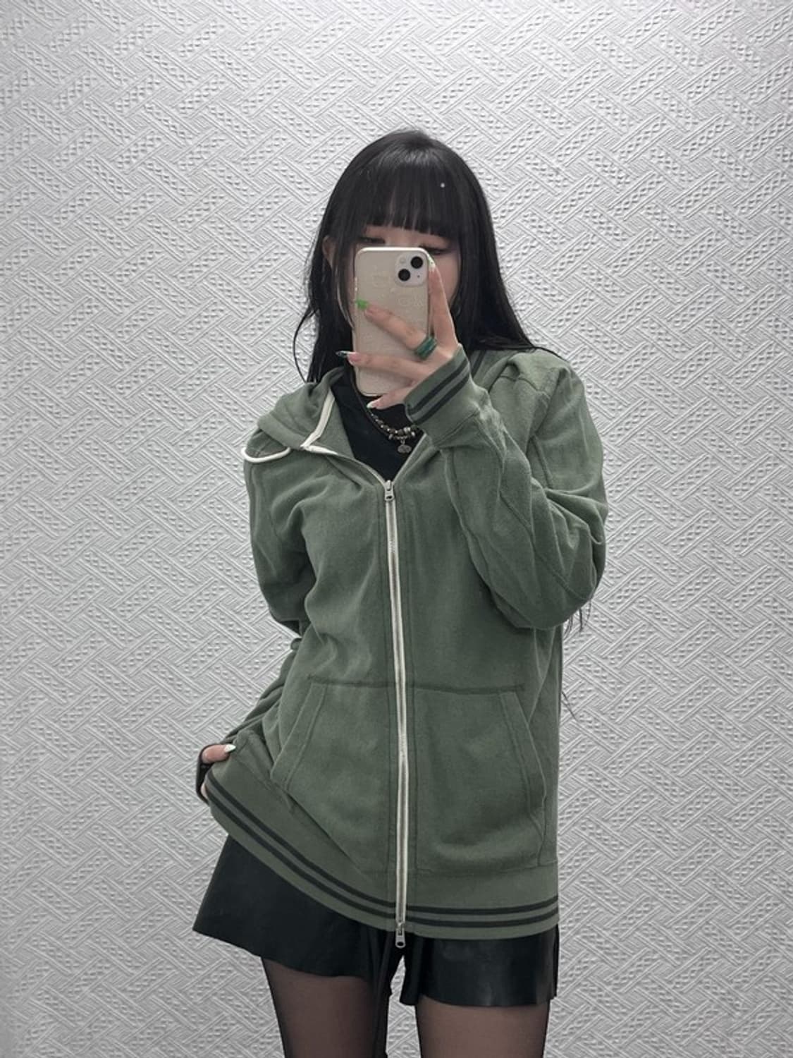 아베크롬비 올드스쿨 올리브 말차 여리핏 후드집업 L C09116 상품이미지1