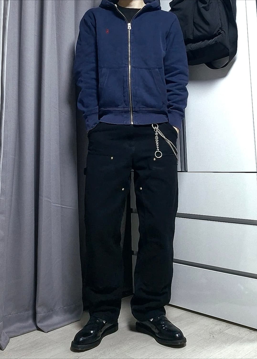 폴로 후드집업 네이비 상품이미지3