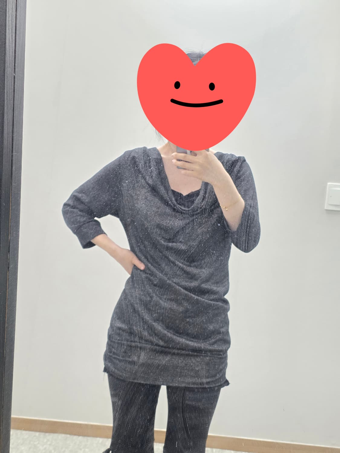 colza 일본빈티지)블랙오네갸루 글리터 드레이프 오프숄더 롱슬리브원피스 상품이미지7