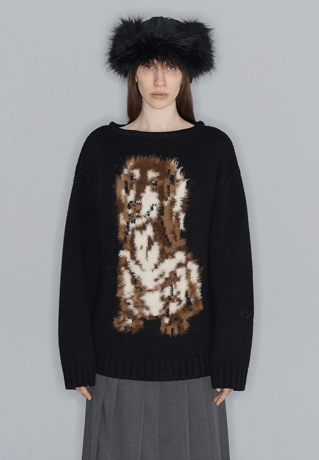 shaggy jacquard dog sweater 남녀공용 상품이미지3
