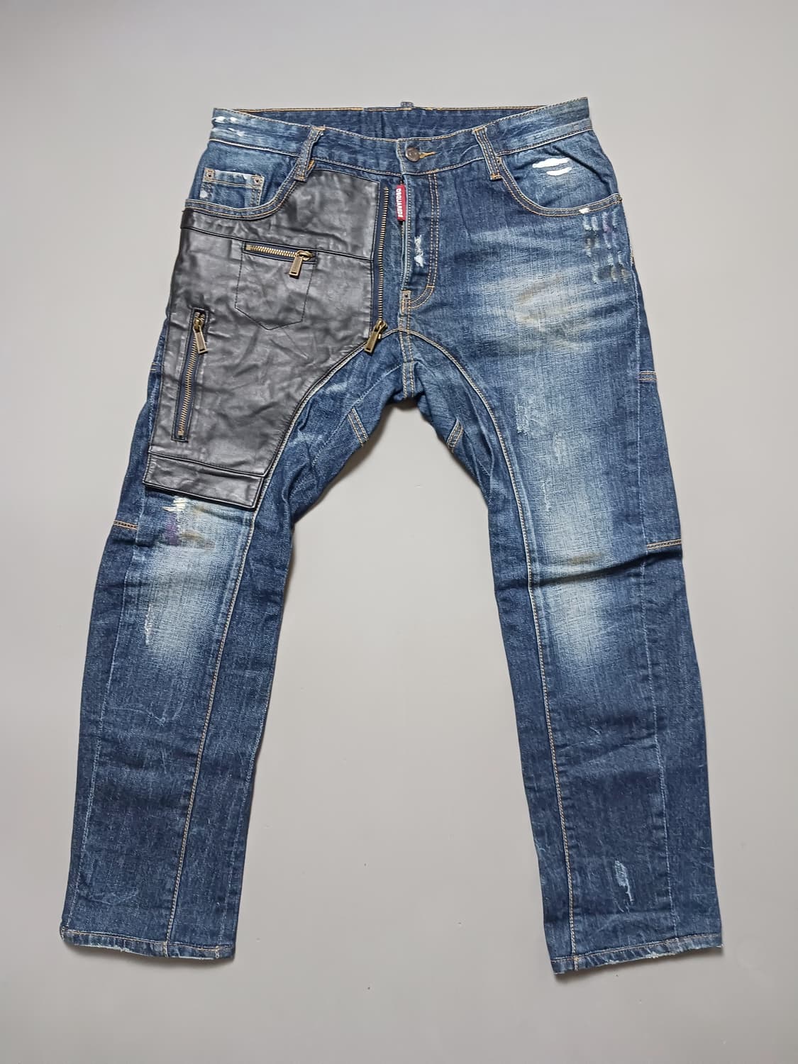 [33] 디스퀘어드2 루키 가죽패치 바이커진 청바지 상품이미지1