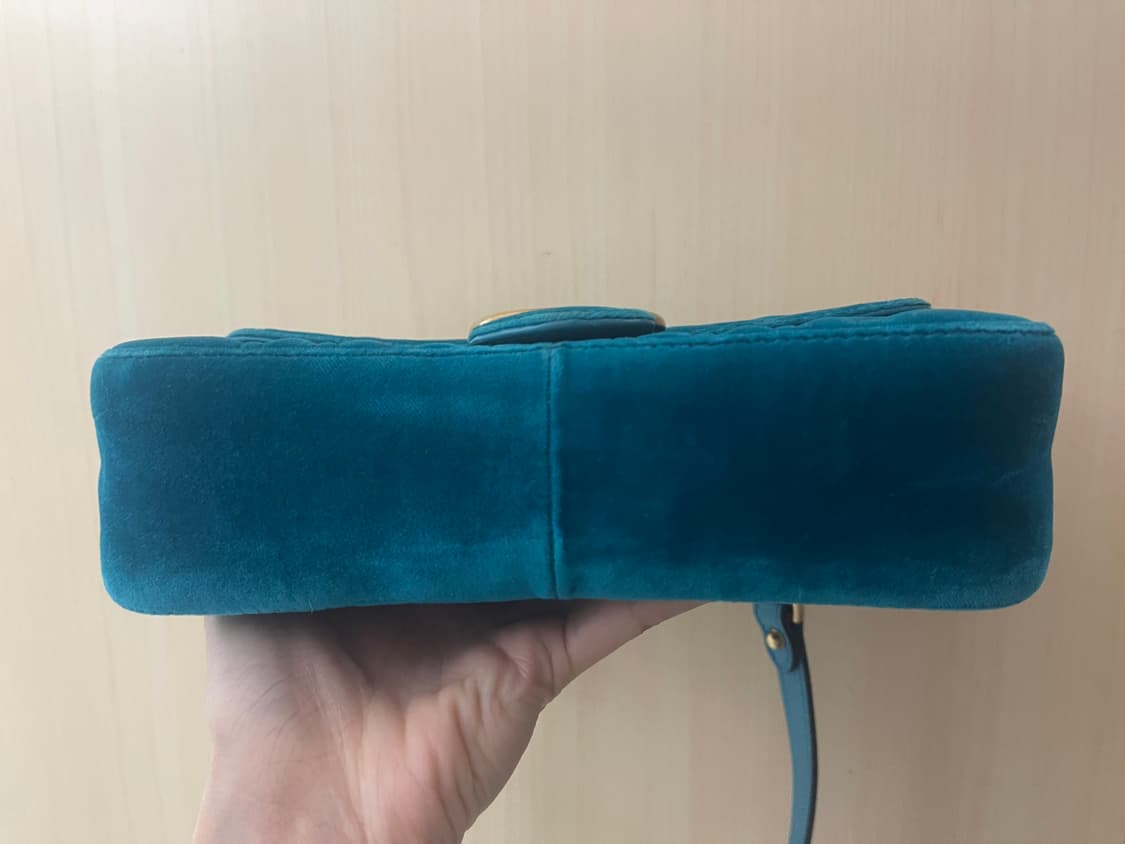 구찌 마몽 마몬트 벨벳 미니백 터키옥색 상품이미지4