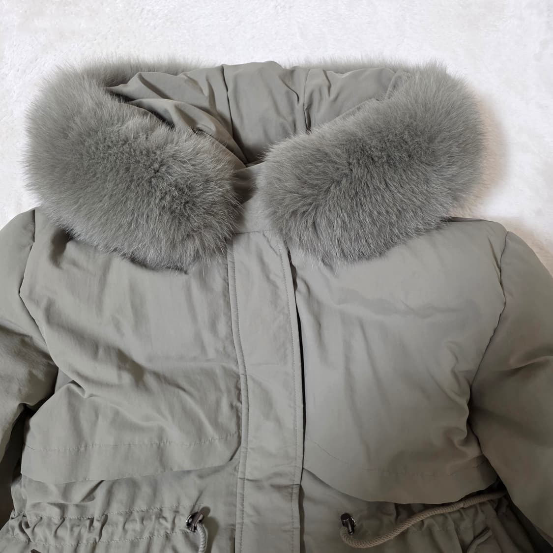 (F)여성 LAP 폭스퍼 구스다운 롱패딩 상품이미지2