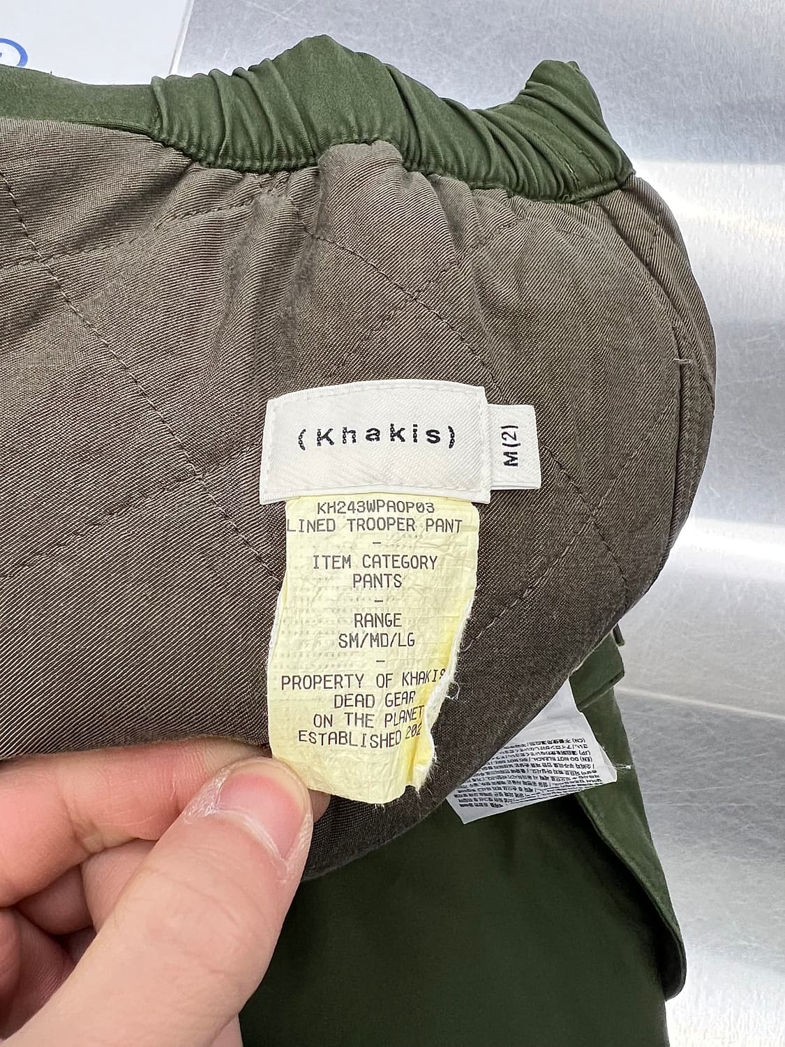 카키스 투턱 퀼팅 루즈핏 파라슈트 아미 팬츠 상품이미지7