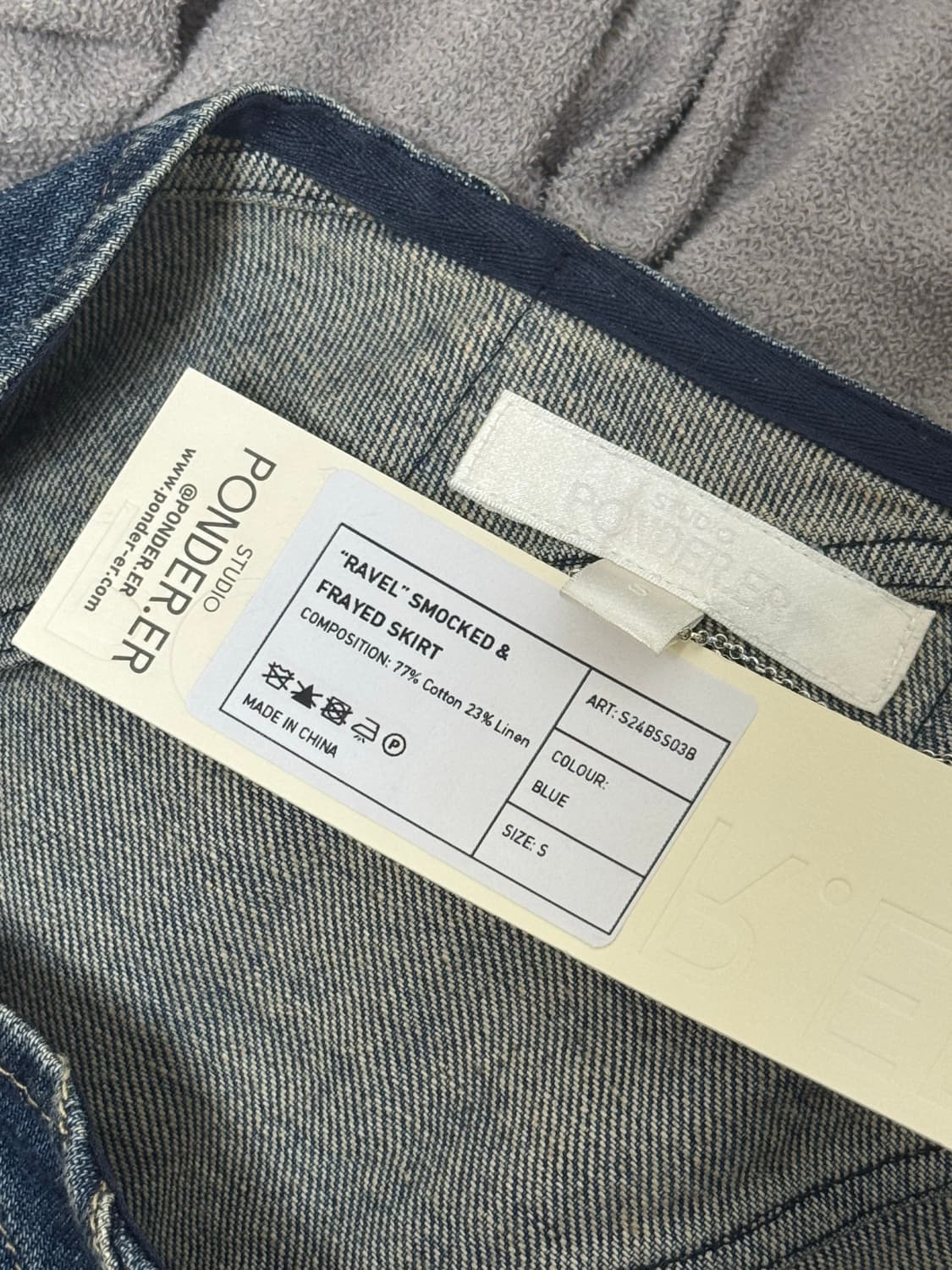 [S] 폰더럴 RAVEL 스모크 데님 스커트 상품이미지9