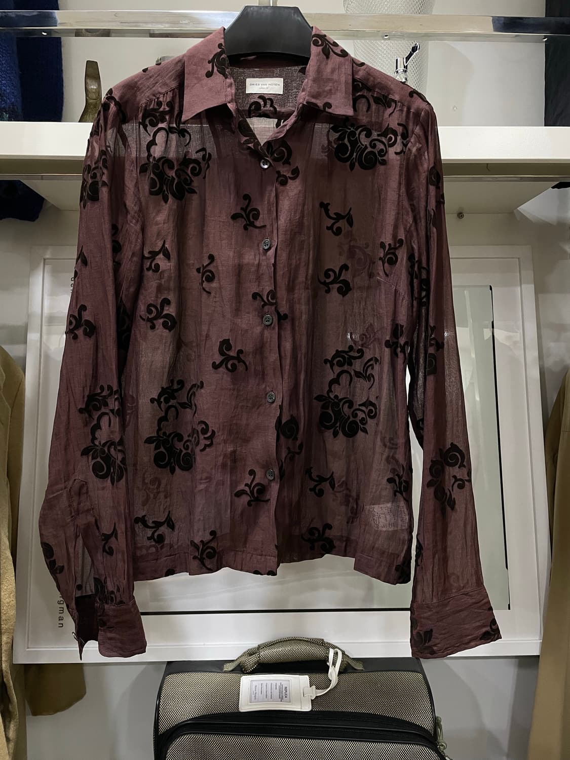 드리스반 노튼/딥버건디 실크혼방 셔츠(55) 상품이미지1