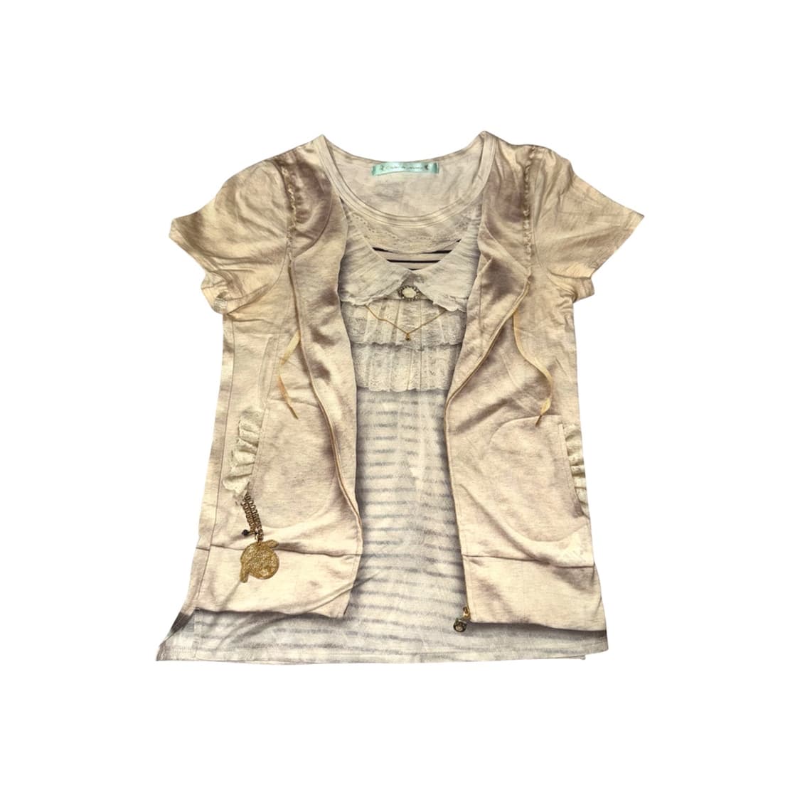 Vintage layered ruffle top 상품이미지1