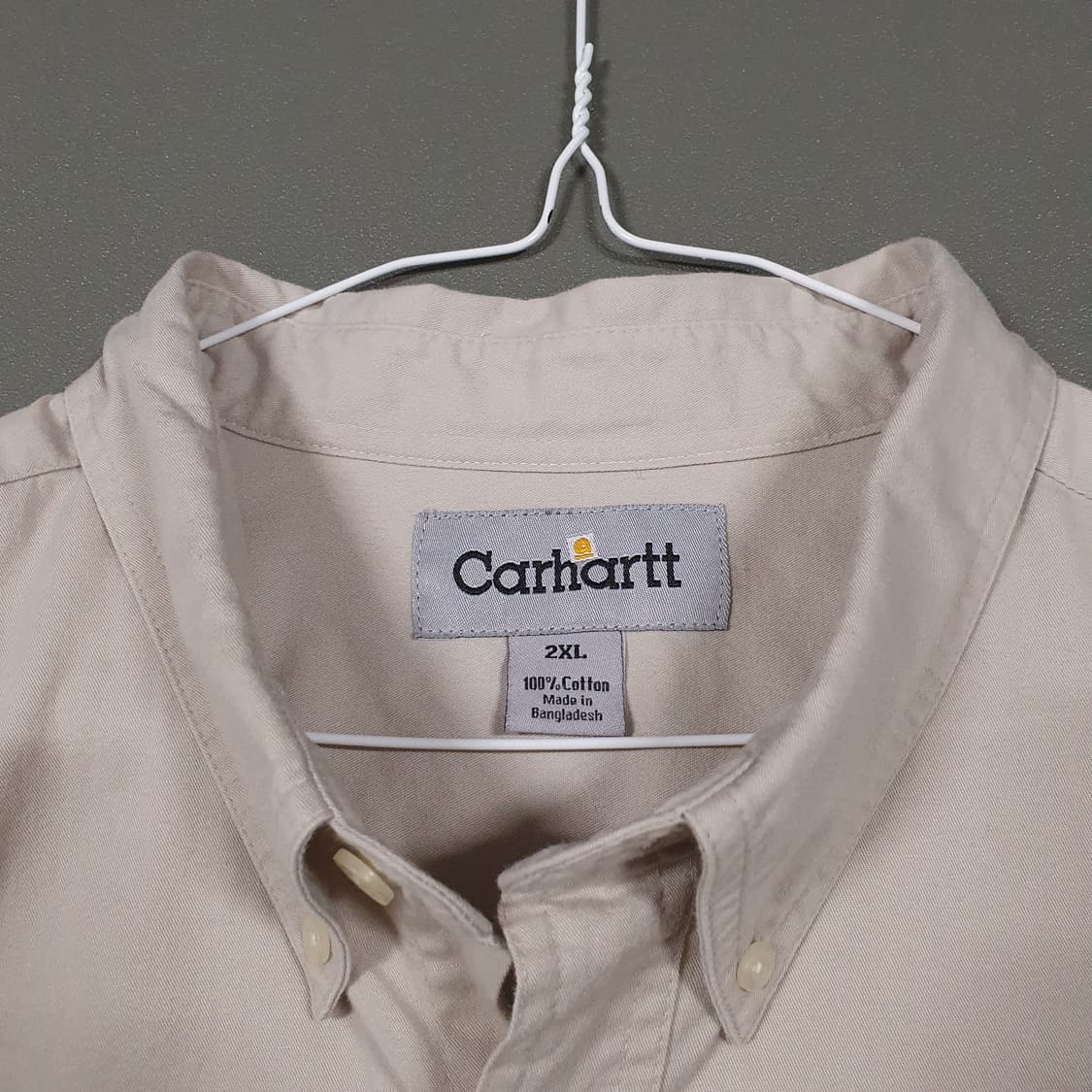 실측 3XL 빅사이즈 칼하트 크림 포켓 워크 셔츠 긴팔 남방 크림 베이지 상품이미지5