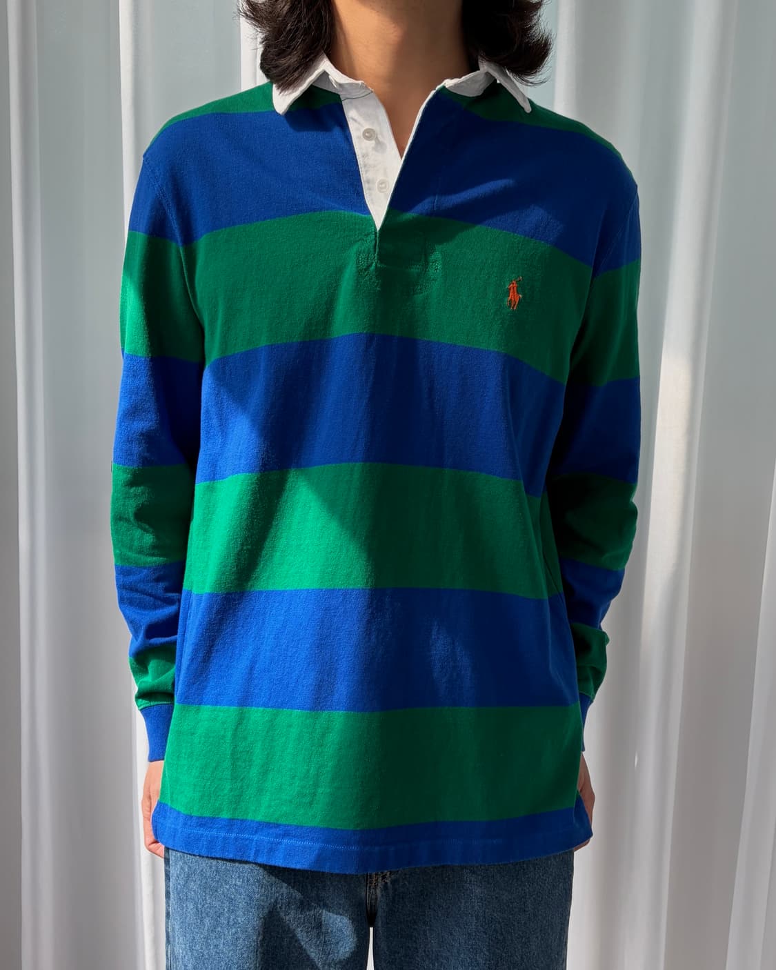 [L]폴로 랄프로렌 클래식핏 아이코닉 스트라이프 럭비 티셔츠 상품이미지2