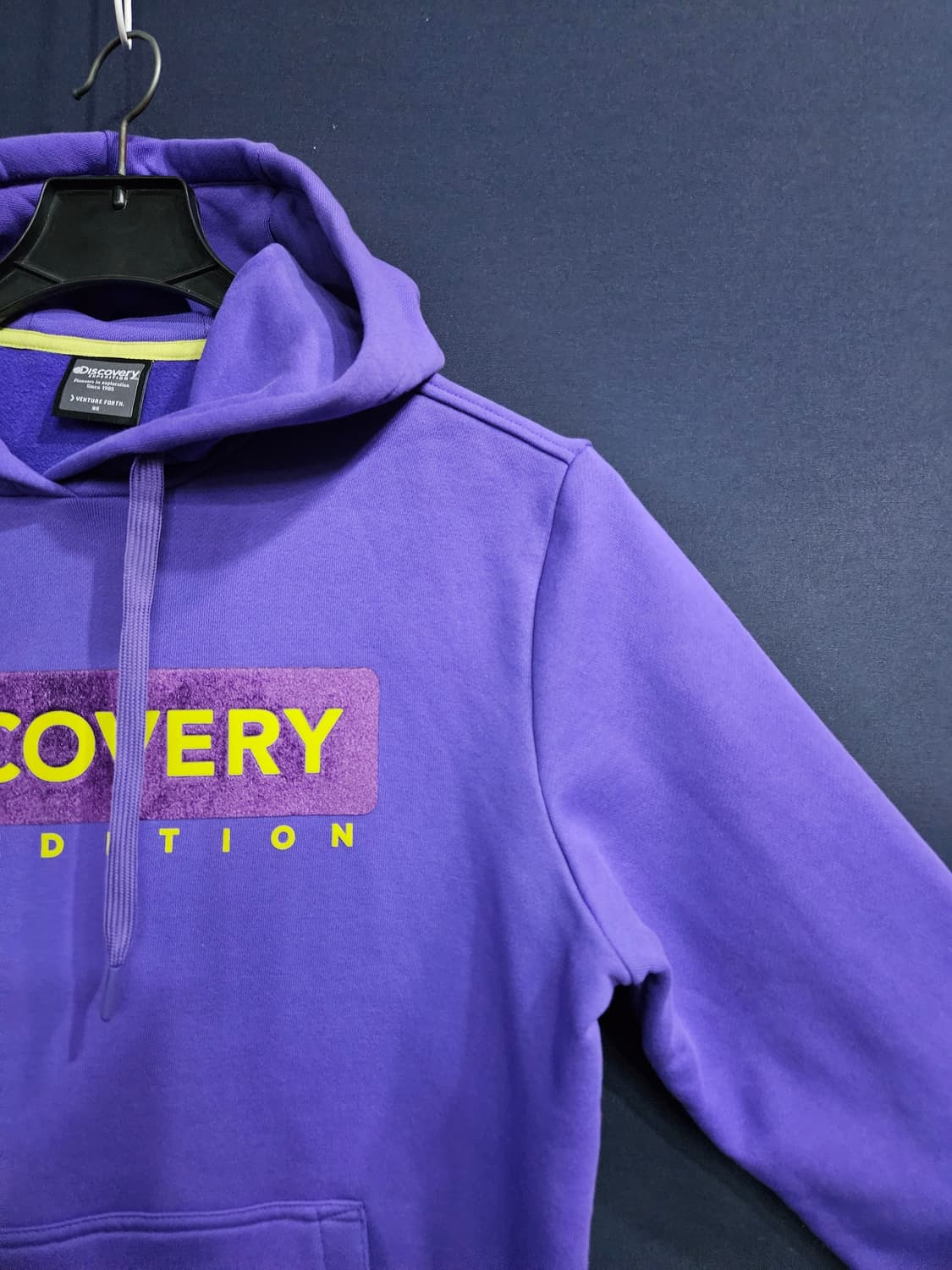 디스커버리 퍼플 남성 95 기모 포켓 후드티  상품이미지4