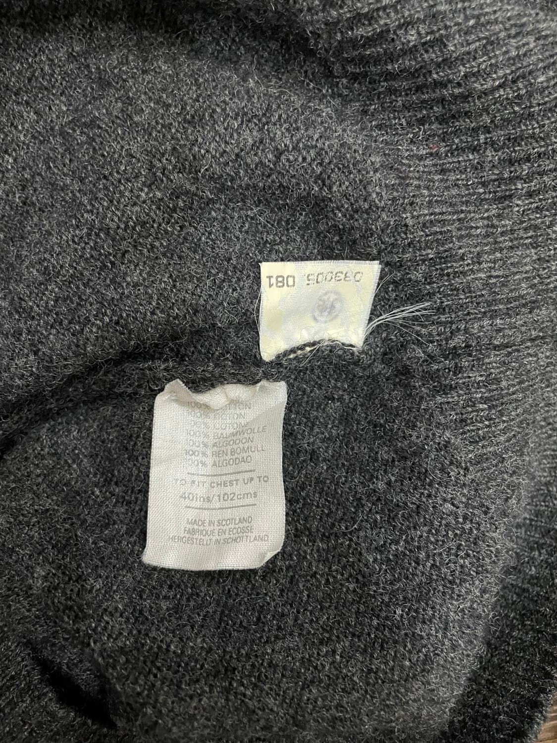 90s 버버리 퓨어 램스울 스웨터 니트 그레이 상품이미지8