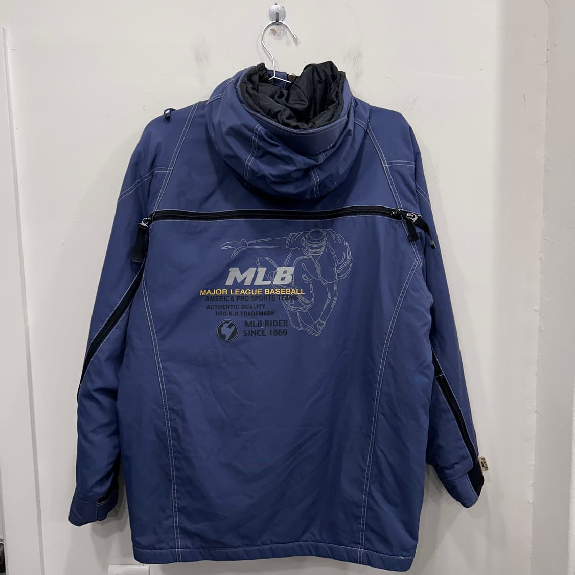 MLB 라이더 스티치 올드스쿨 후드 바람막이 자켓 상품이미지6