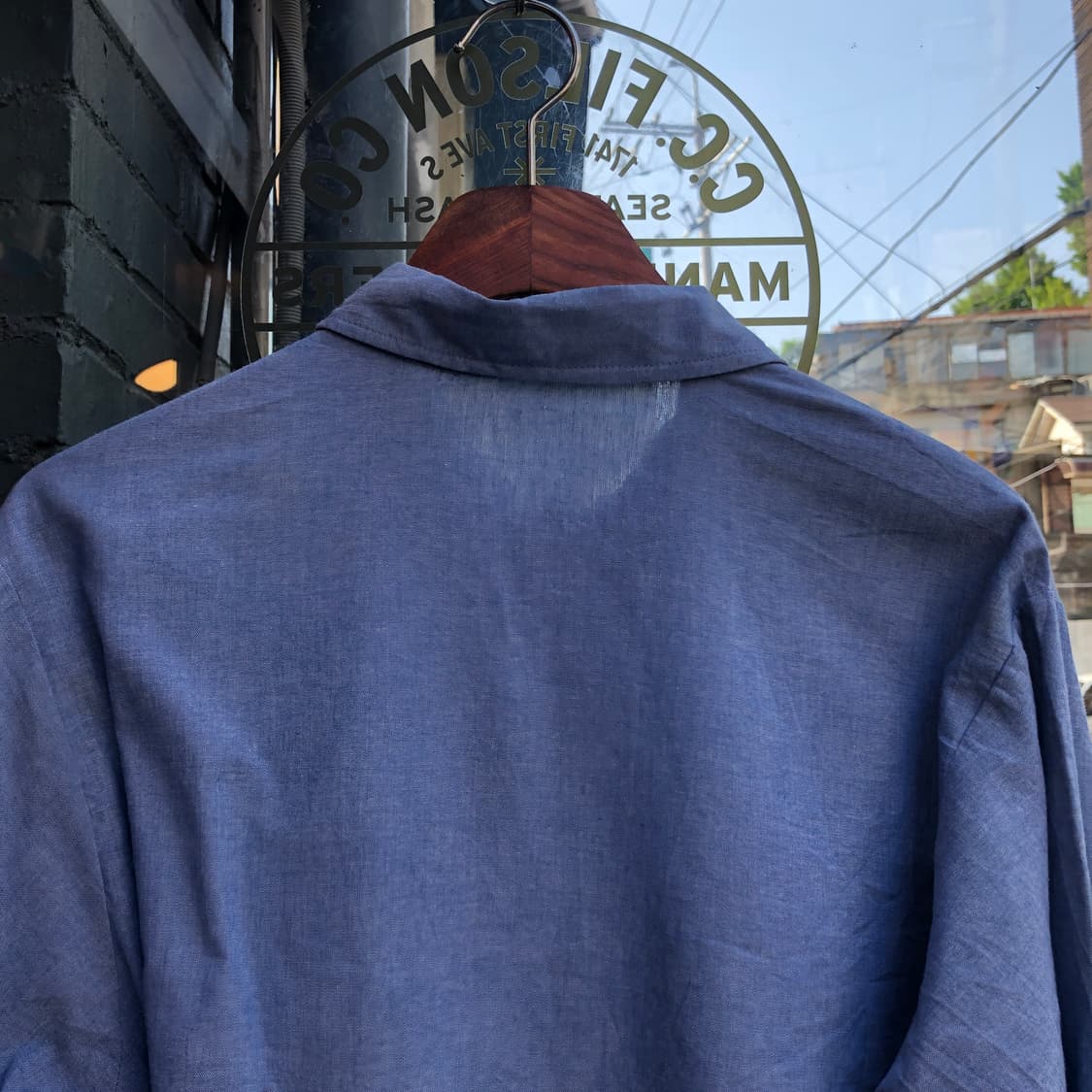 90s USN Chambray Shirt-M 상품이미지5
