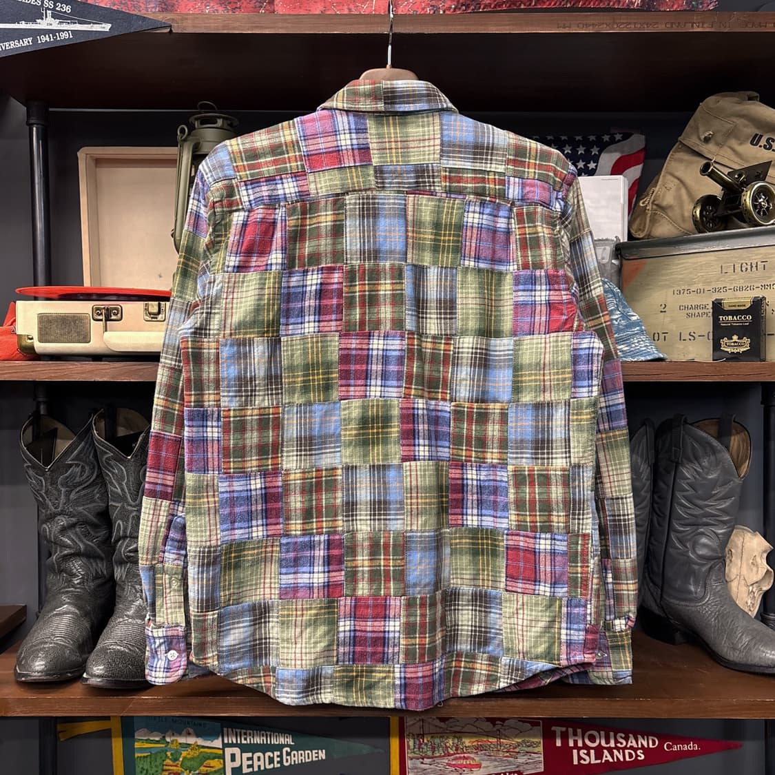 빔즈 마드라스 그런지 패치워크 버튼다운 셔츠 N873 상품이미지2