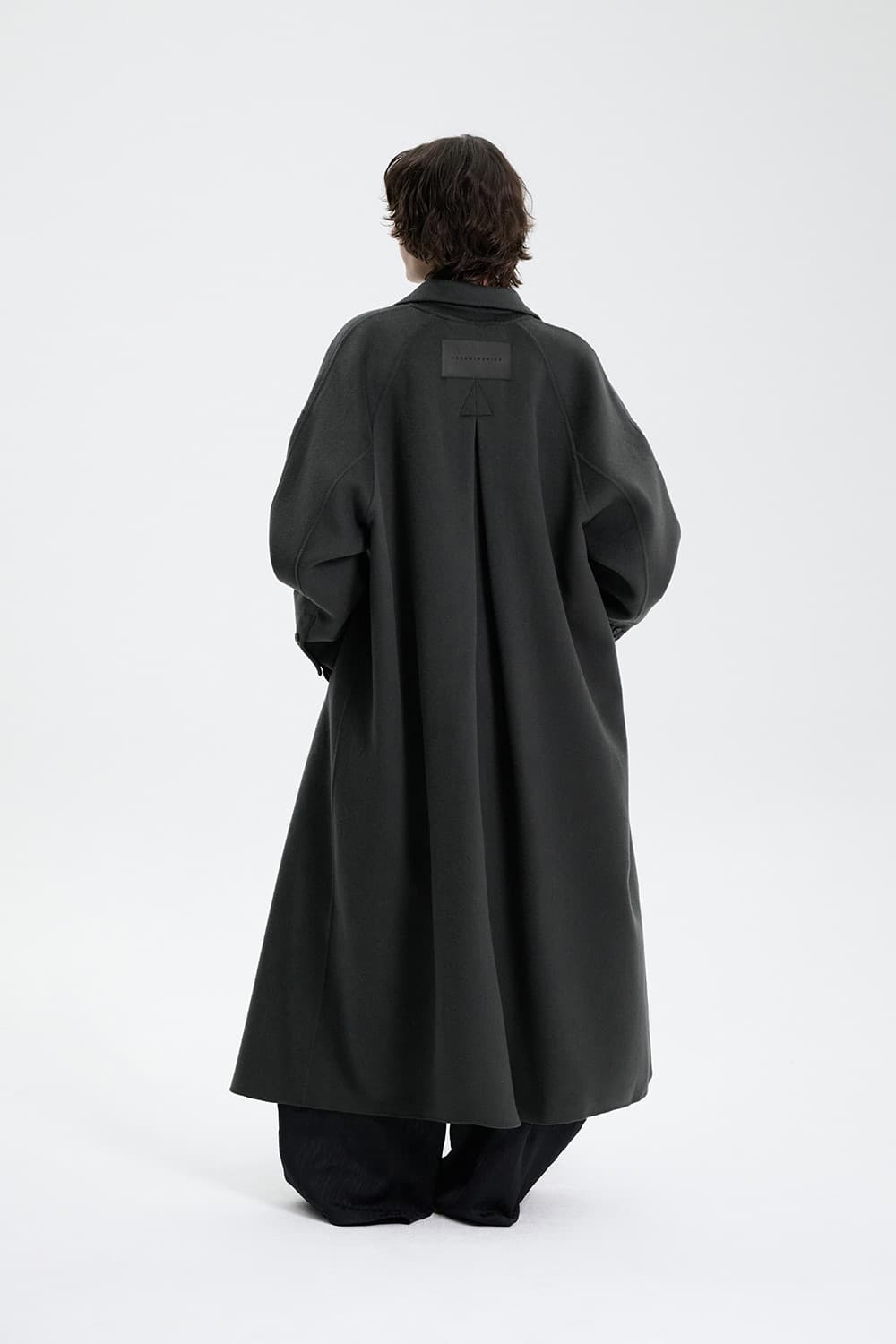 트리밍버드 핸드메이드 와이드 롱코트 다크그레이 상품이미지3