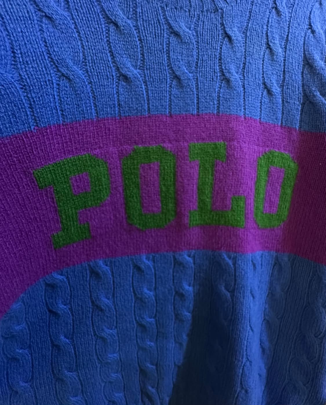 POLO 폴로 코발트블루 케이블니트 상품이미지2
