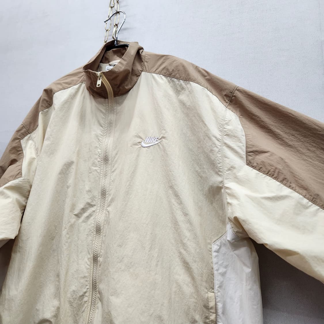 나이키 로고 배색 오버사이즈 나일론 바람막이 자켓 M(3XL) 상품이미지3