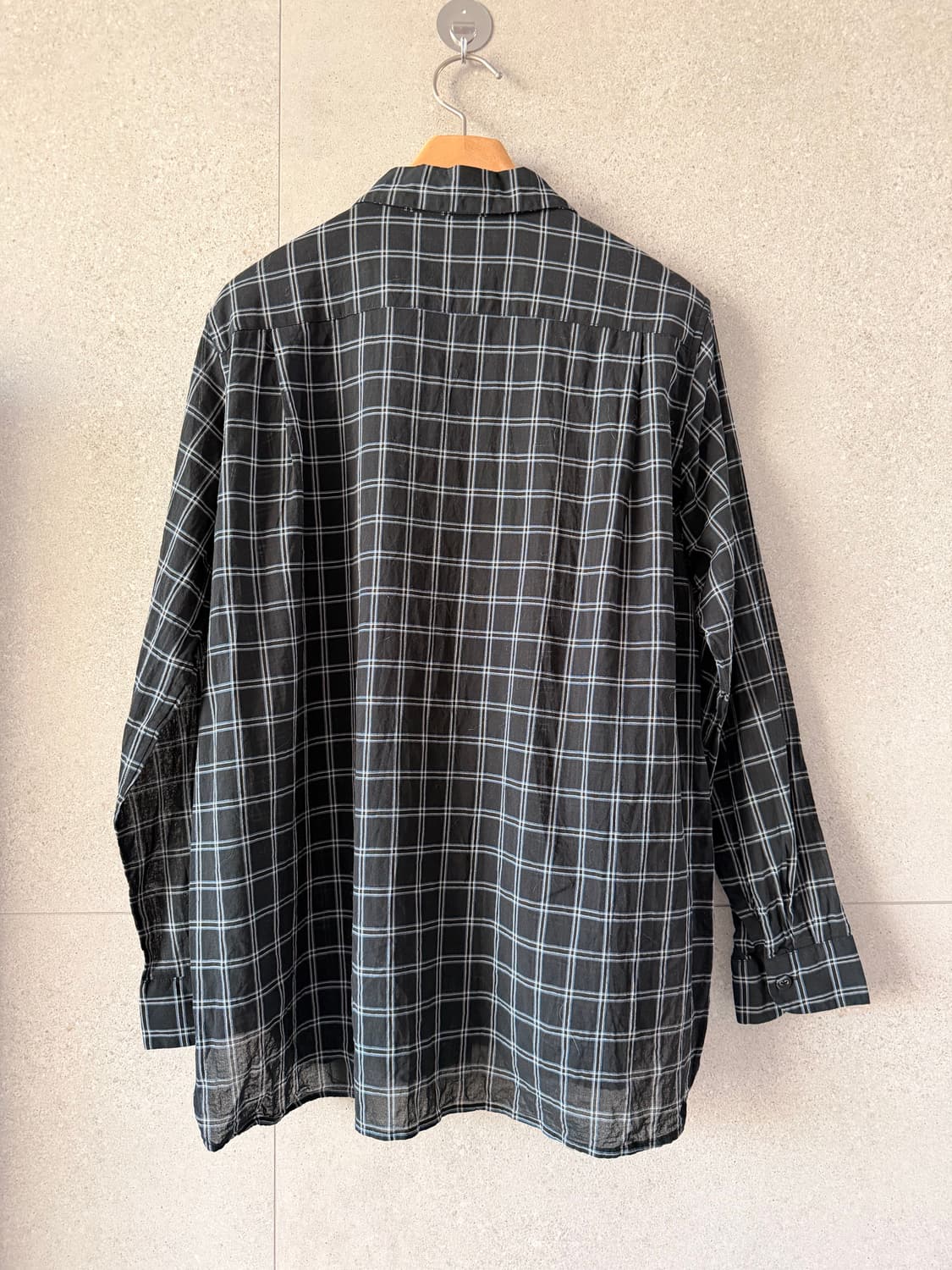 유니클로 이네스 드 라 프레상쥬 체크 셔츠 블랙 상품이미지3