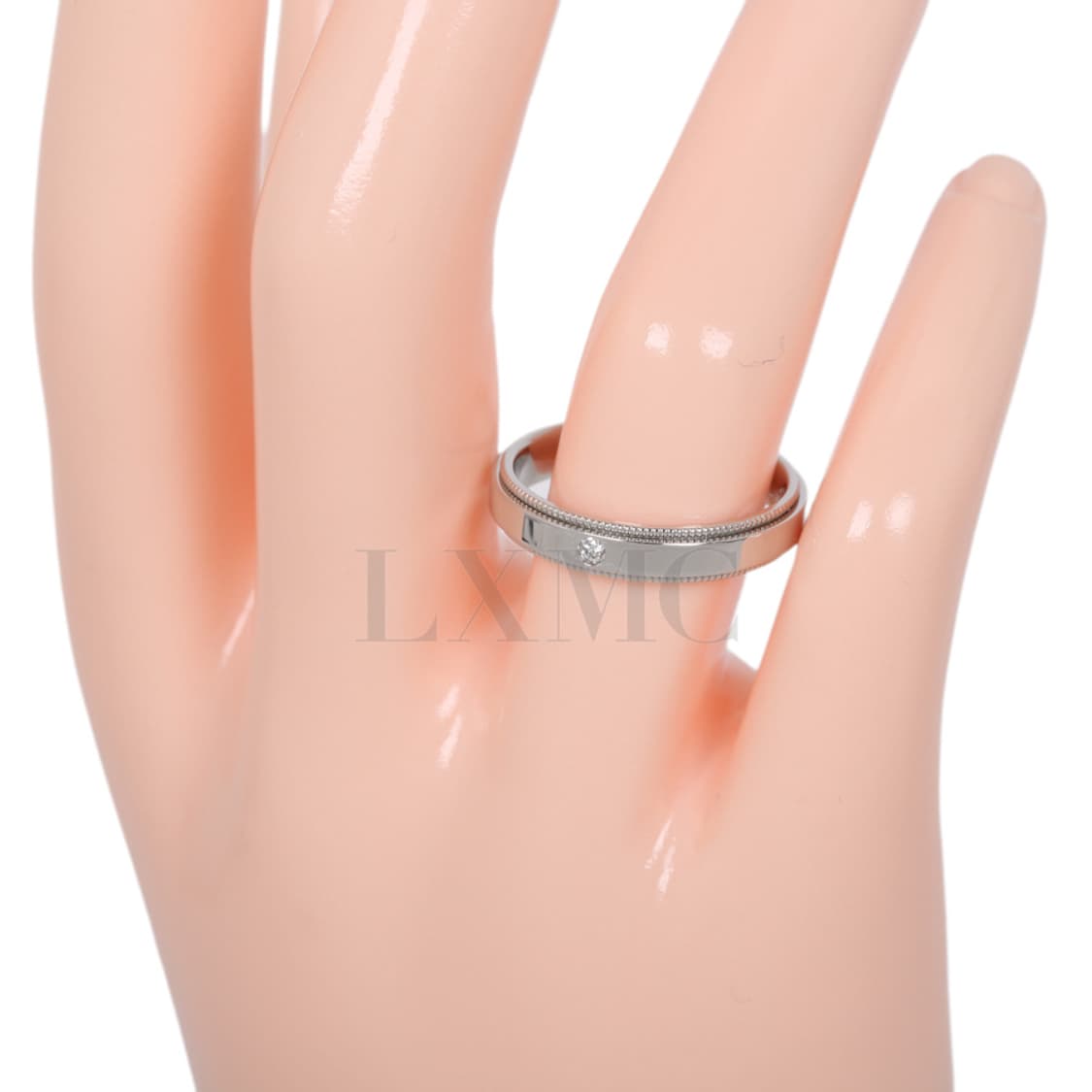 티파니 투게더 밀그레인 밴드링 플래티늄 다이아반지 4MM 상품이미지5
