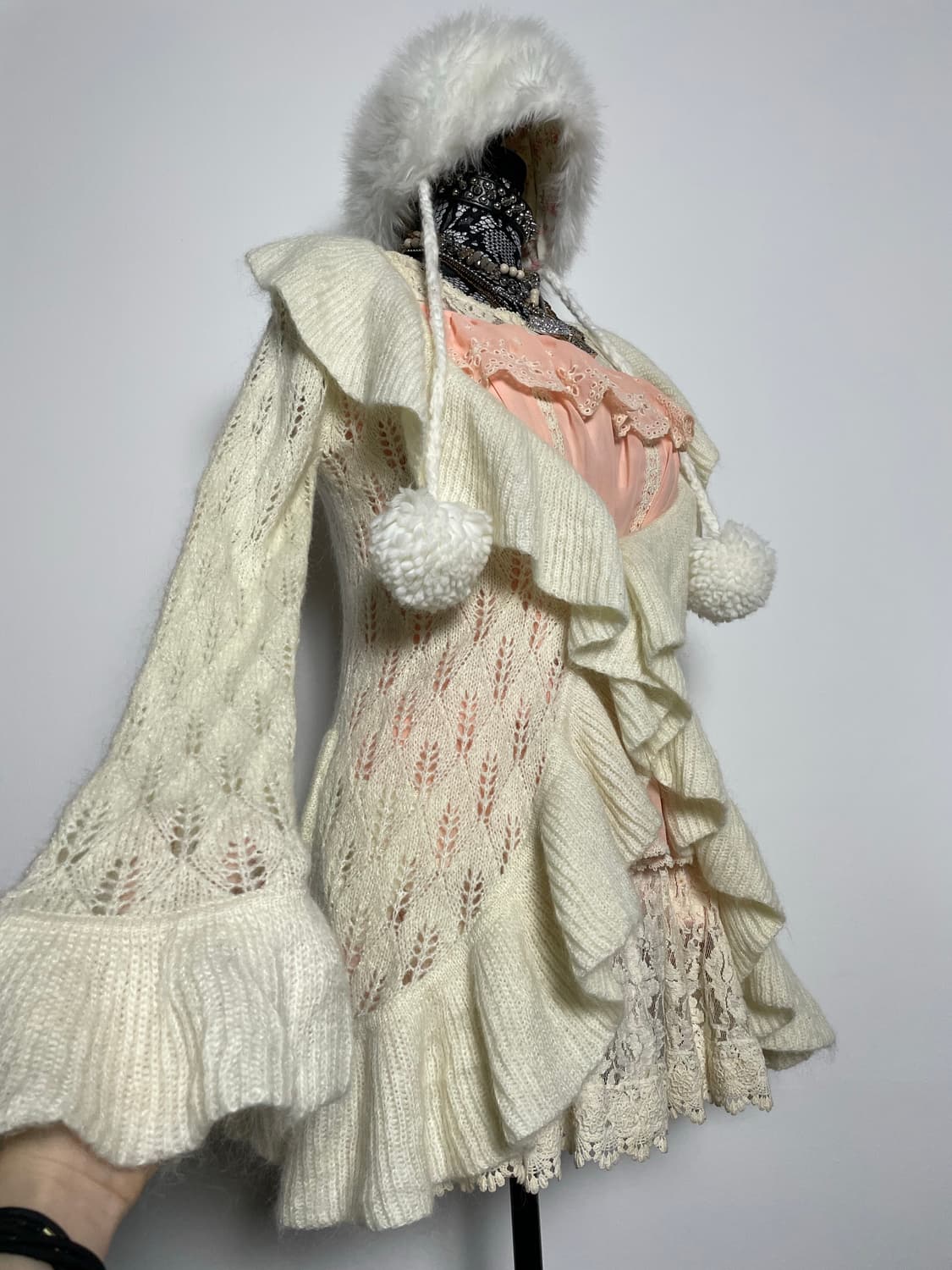 LIZ LISA 리즈리사 화이트 프릴 니트 가디건 상품이미지8