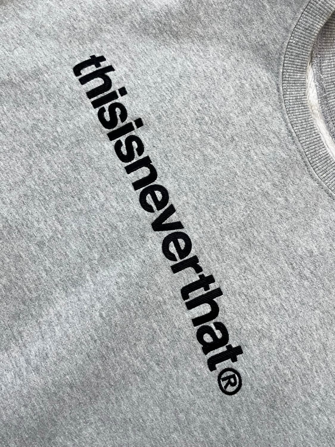 디스이즈네버댓 자수 로고 기모 맨투맨 그레이 S #csz3868 상품이미지4