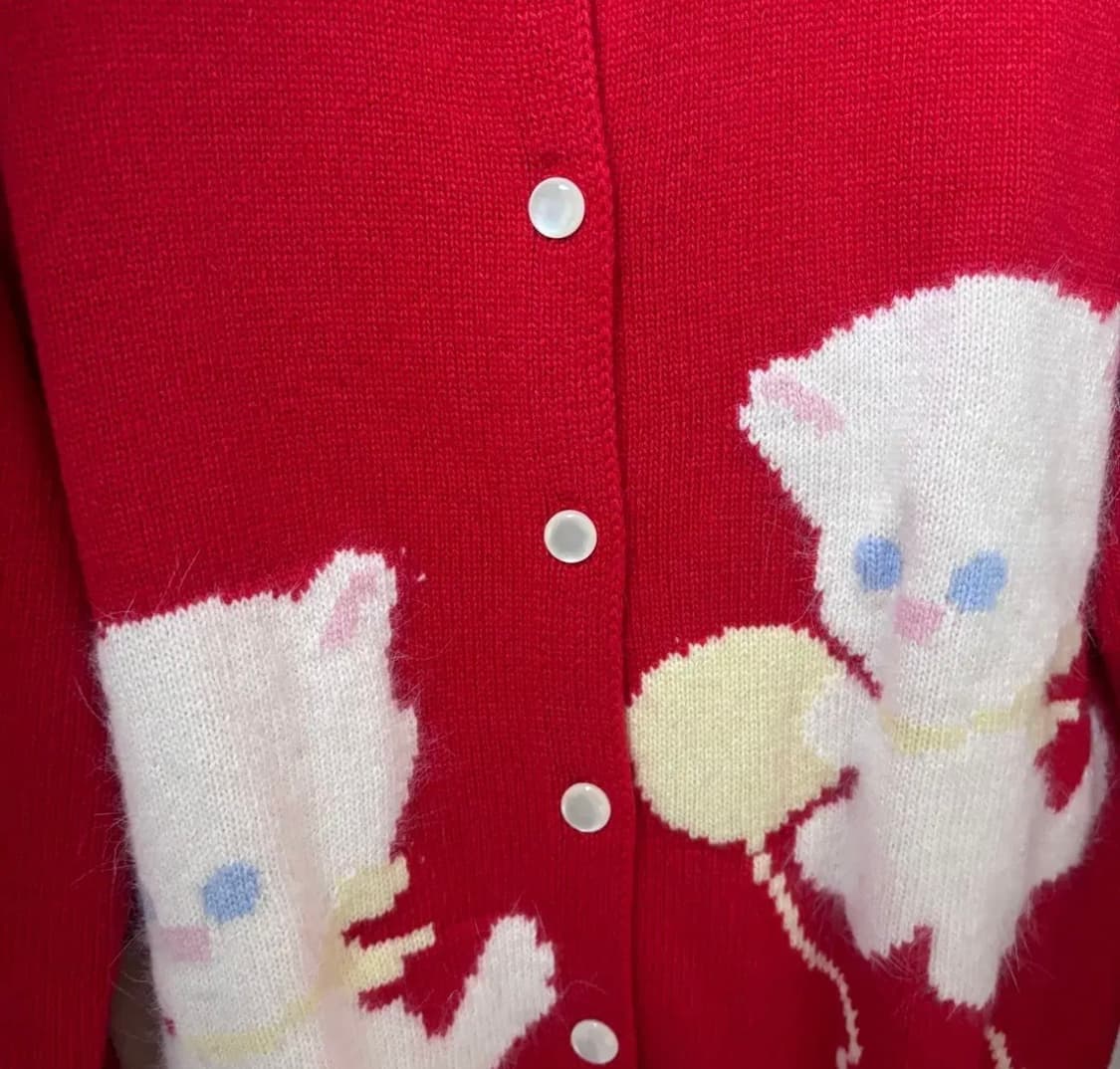 졸리레이드 캐시 가디건 새상품 레드 상품이미지3