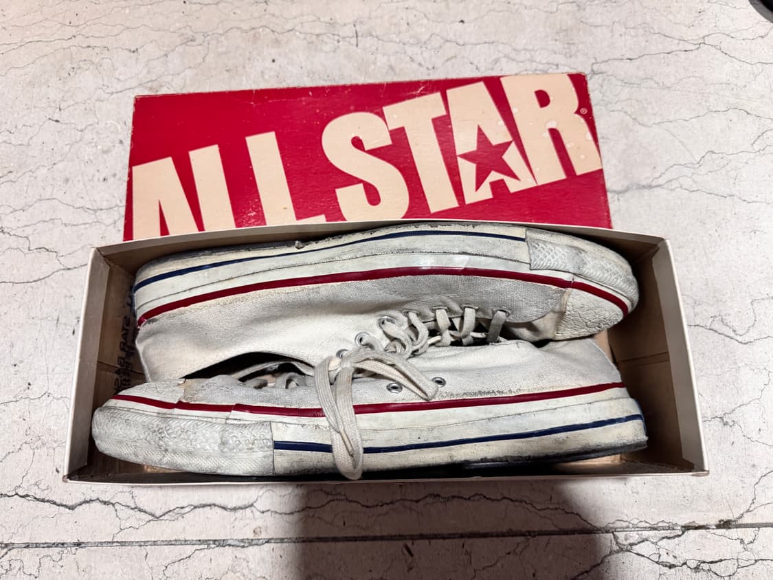 [US 12] 70s 빈티지 컨버스 로우 화이트 상품이미지1