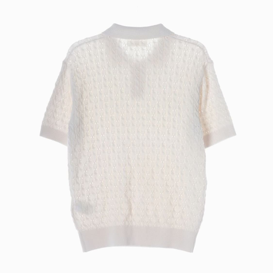 미나브 아이보리 케이블 반팔 카라 니트 M 상품이미지2