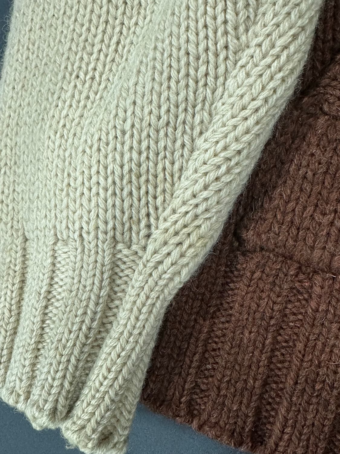 EDWIN 에드윈 89 레터링 브라운 울 니트 후드집업 상품이미지7