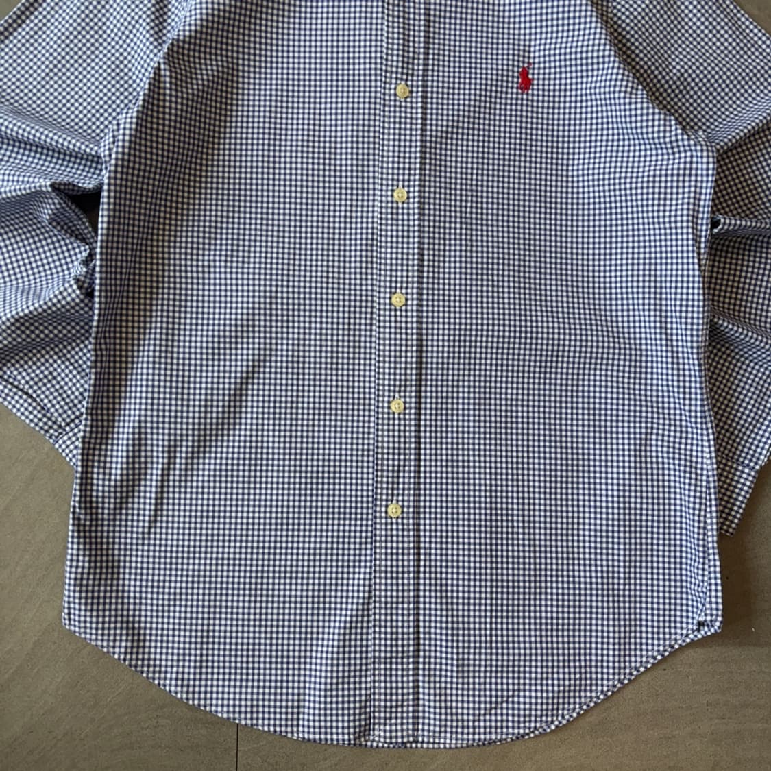 폴로 정품 블루 클래식포니 포플린 체크 셔츠 상품이미지4