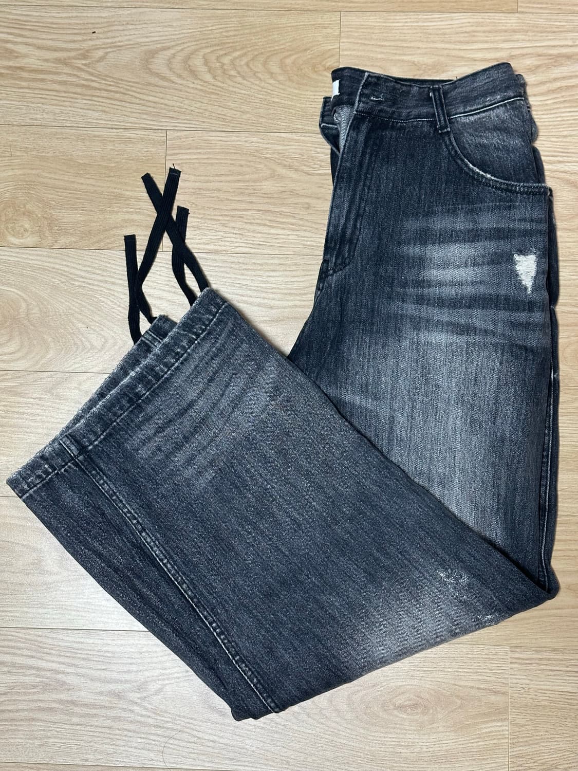 (2) 논노드 더블 포켓 재패니즈 데님 미드 블랙 상품이미지2