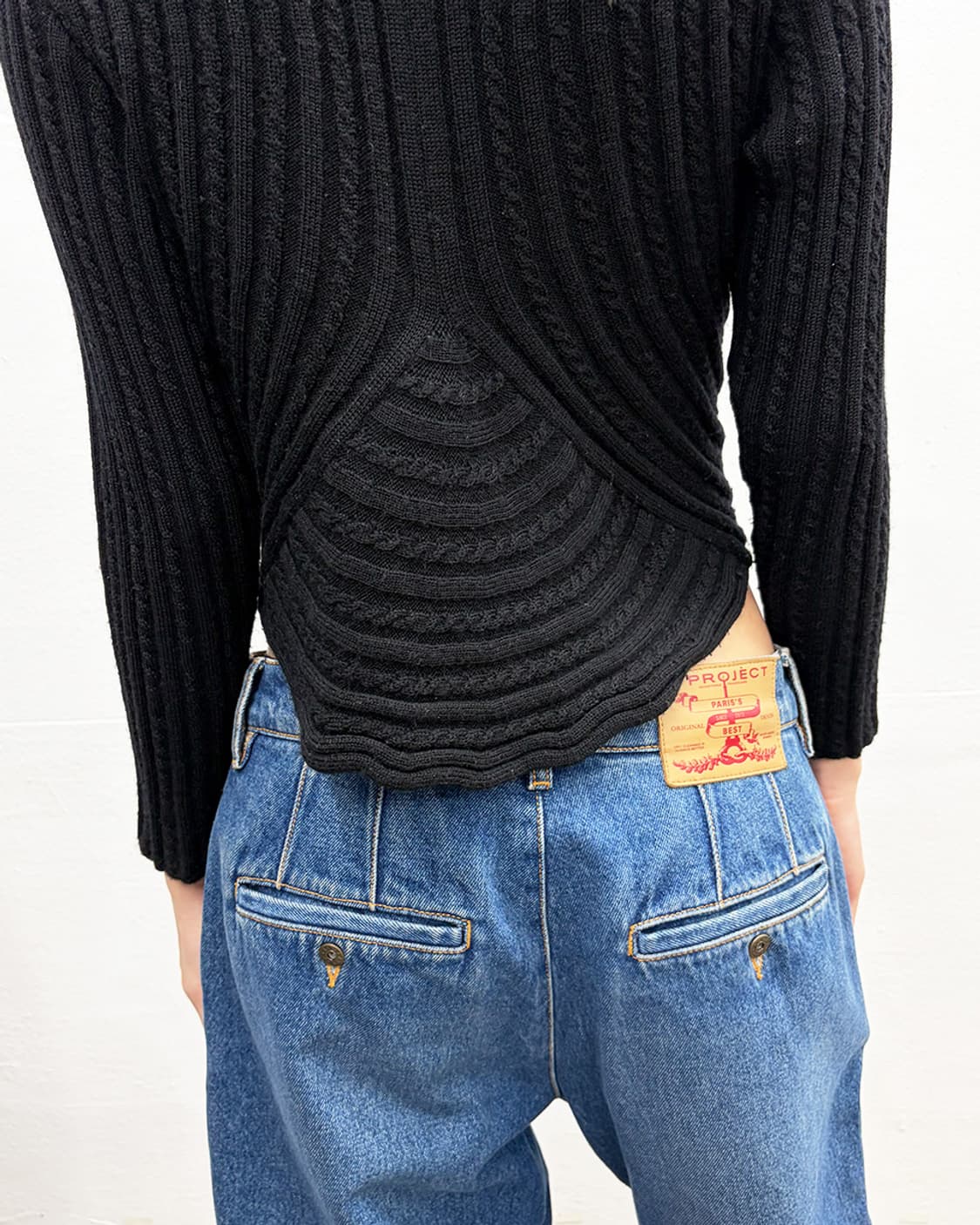 빈티지 커브드 립 니트 탑 상품이미지5