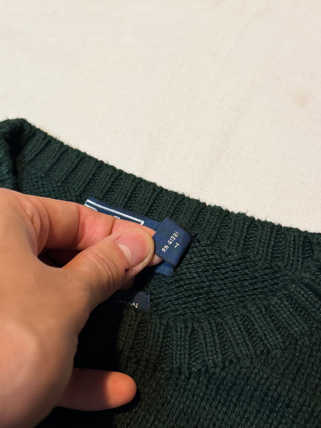 빅사이즈) 폴로 랄프로렌 코튼 라운드넥 니트 딥그린 상품이미지4