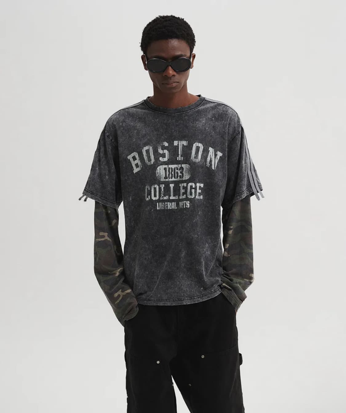 DNSR 썰파 워싱 카모 레이어드 롱슬리브 L 상품이미지1