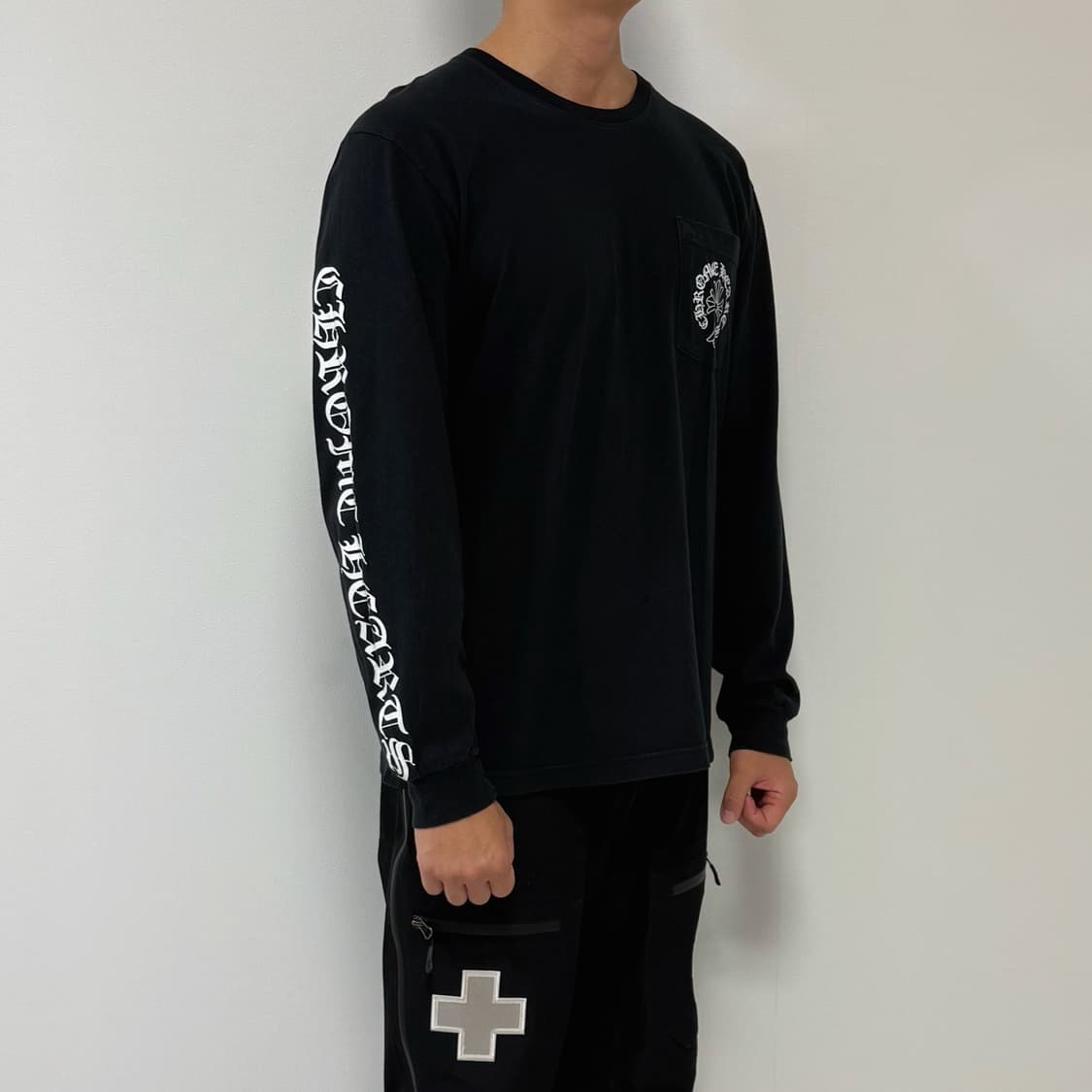 크롬하츠 심볼 로고 스펠링 긴팔 티셔츠 롱슬리브 블랙 상품이미지1