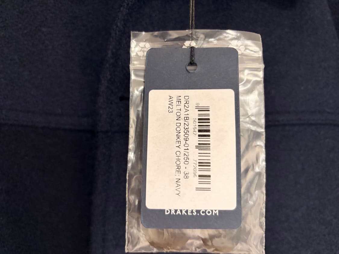 Drake's 드레익스 네이비 멜튼 울 동키 자켓 38 상품이미지4