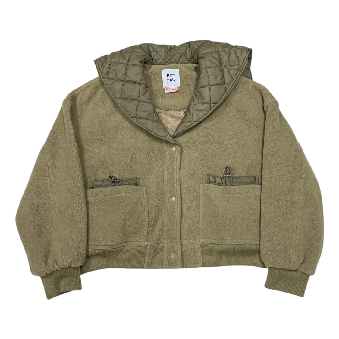 쥬시쥬디 여성용 세일러 카라 플리스 치마 셋업 세트 카키 상품이미지3