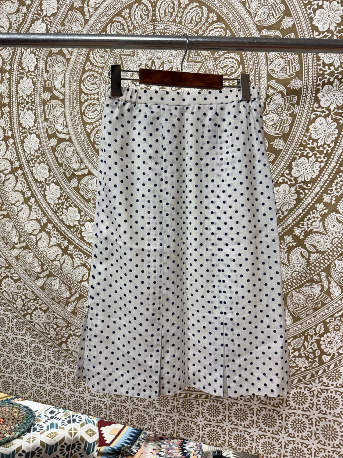 빈티지 사이드밴딩 도트 스커트  상품이미지3