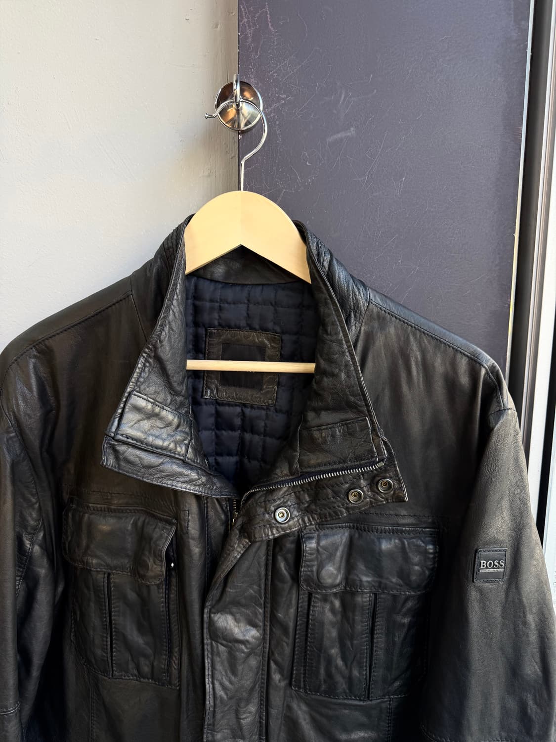52/ 휴고보스 신형 블랙라벨 양가죽 패디드 자켓 상품이미지3