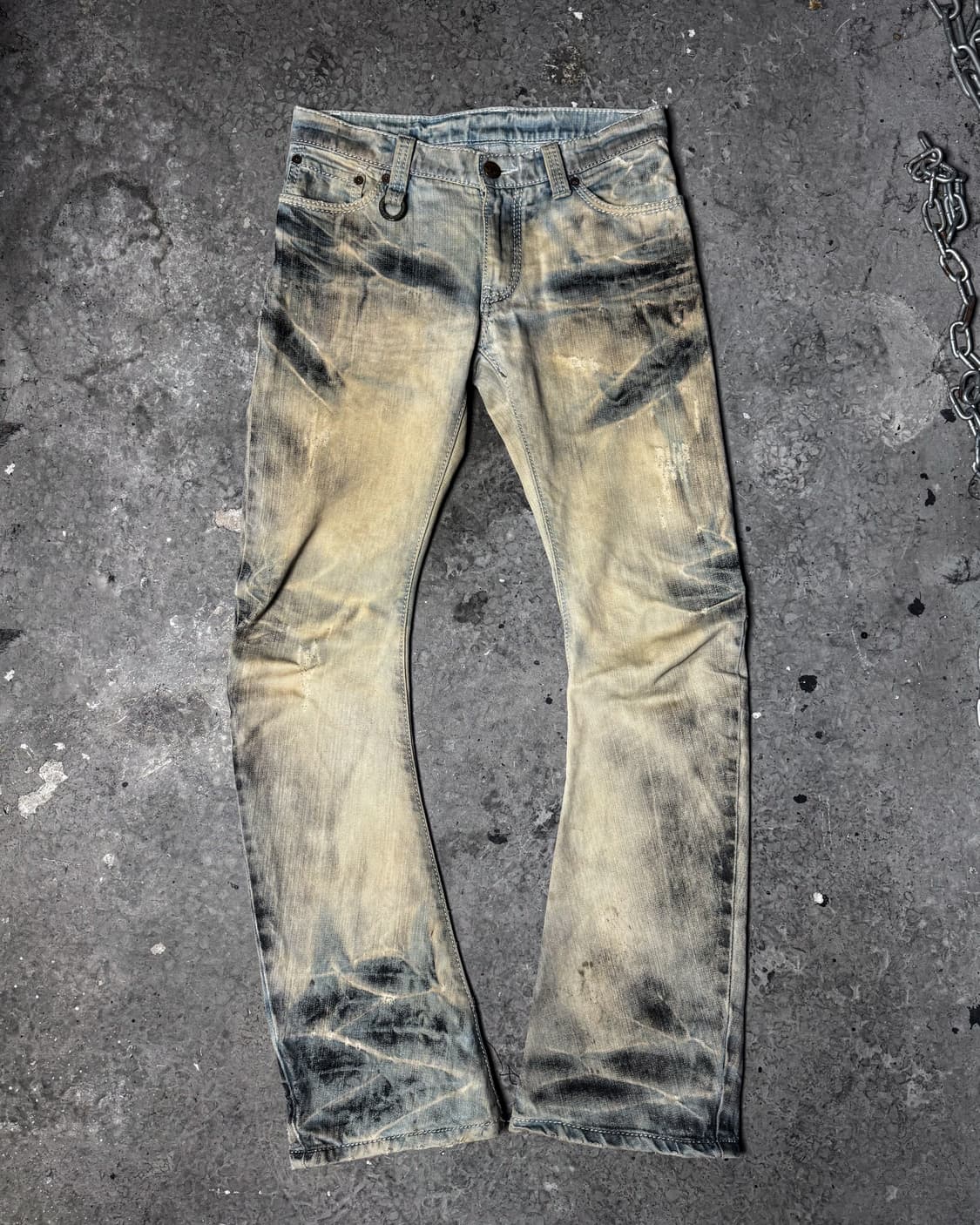 BUFFALO BOBS – Bleach Wash Boot-cut Deni 상품이미지1