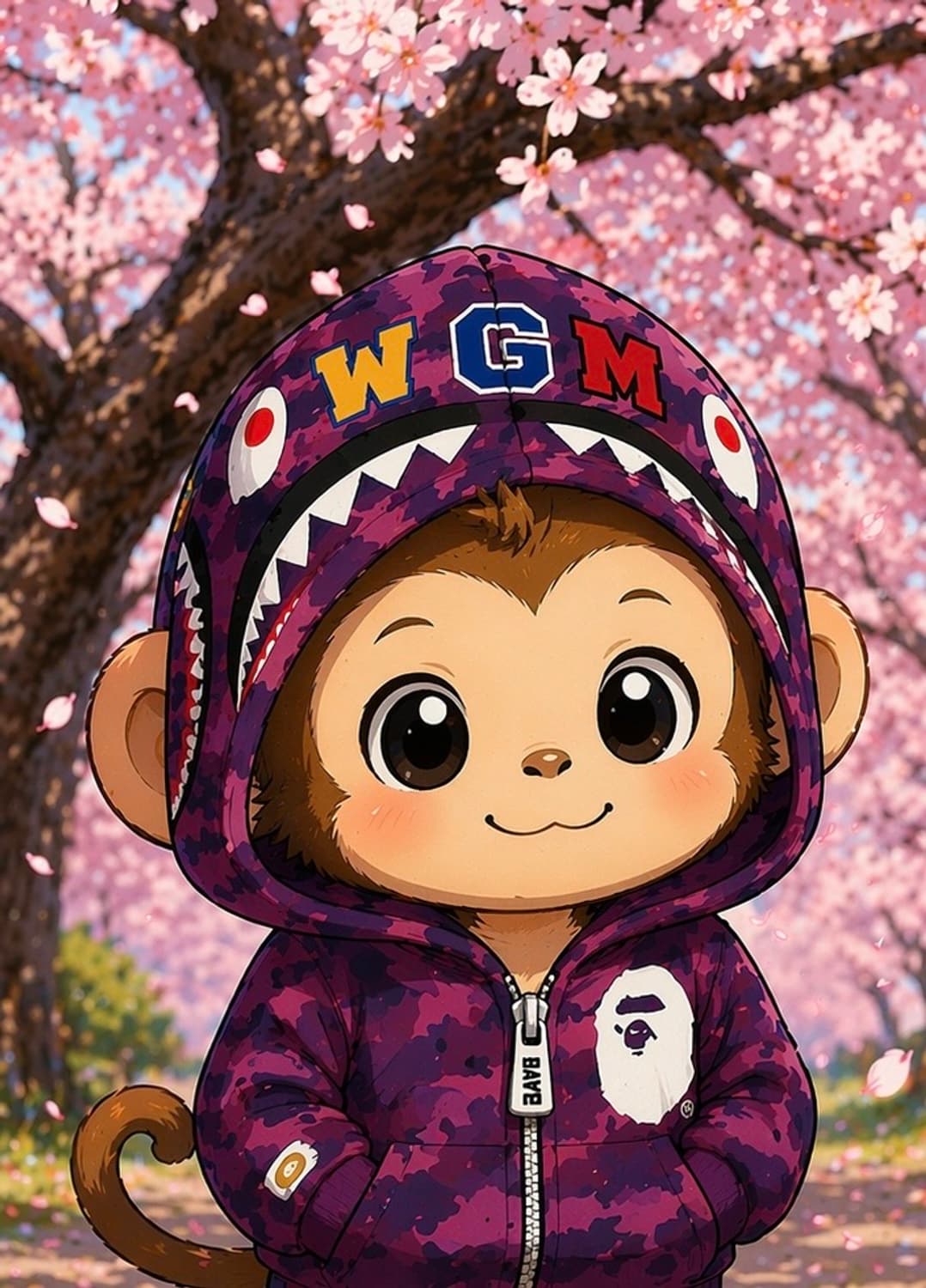 Go ape 베이프 샤크 후드집업 벚꽃 특별 할인 이벤트 상품이미지1