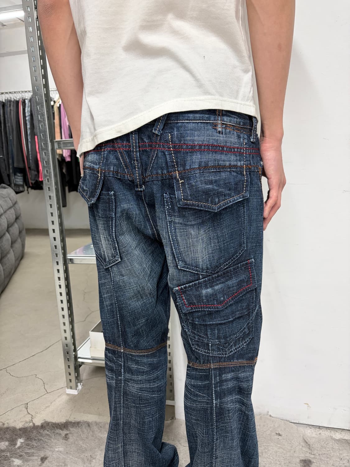 2000‘s 저버드 7포켓 워시드 플레어 데님 팬츠 상품이미지3